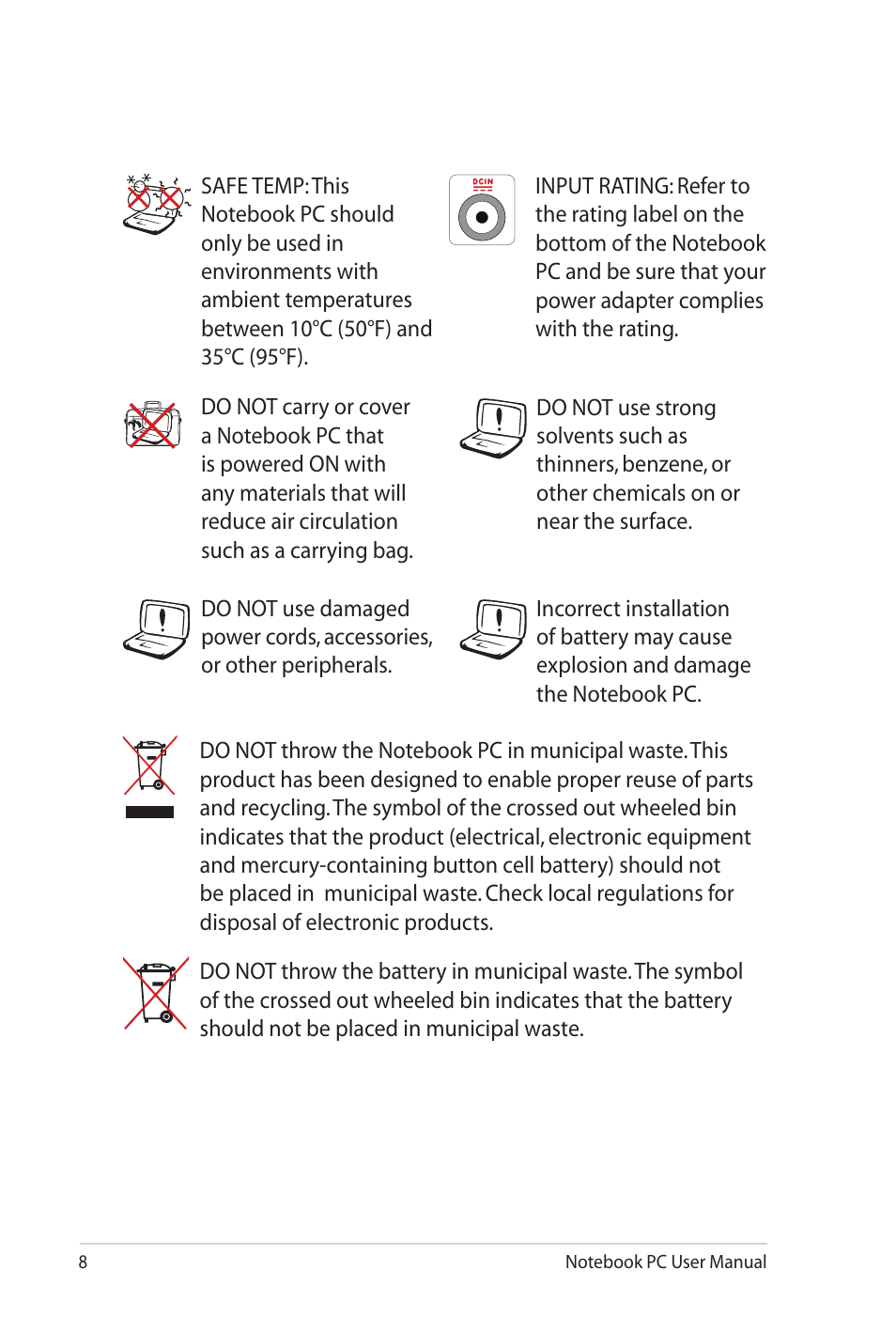 Asus G53JW User Manual | Page 8 / 116