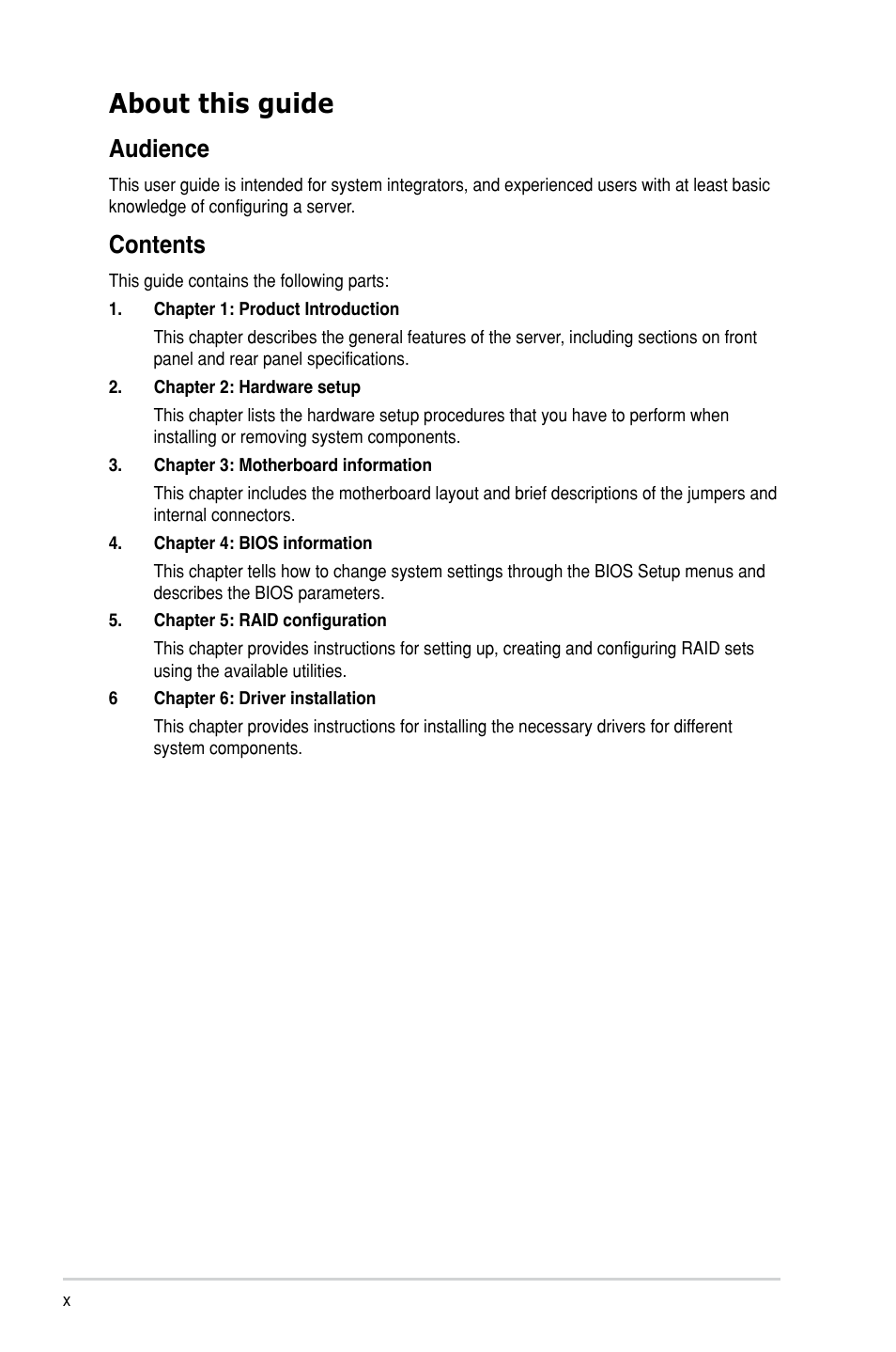 Asus TS100-E8-PI4 User Manual | Page 10 / 142