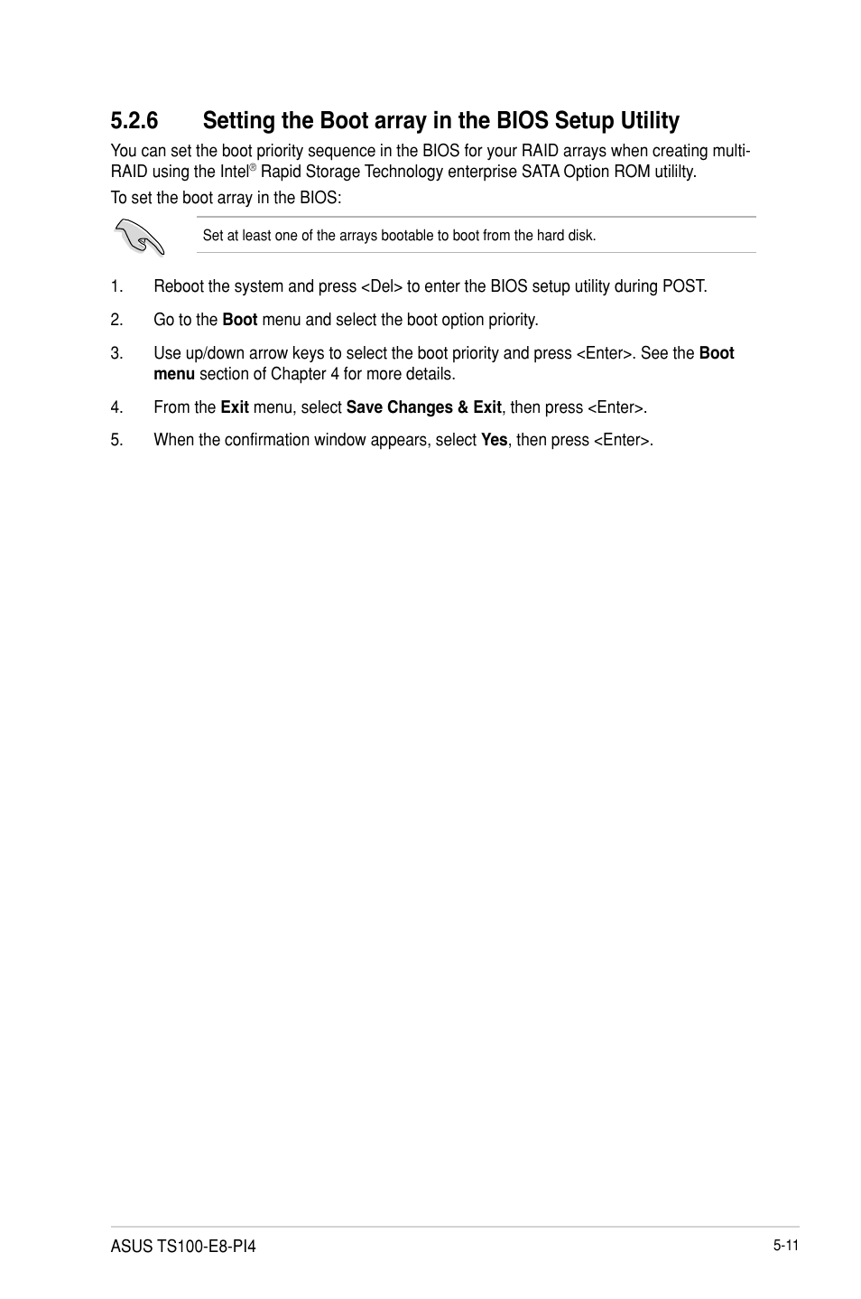 6 setting the boot array in the bios setup utility | Asus TS100-E8-PI4 User Manual | Page 103 / 142