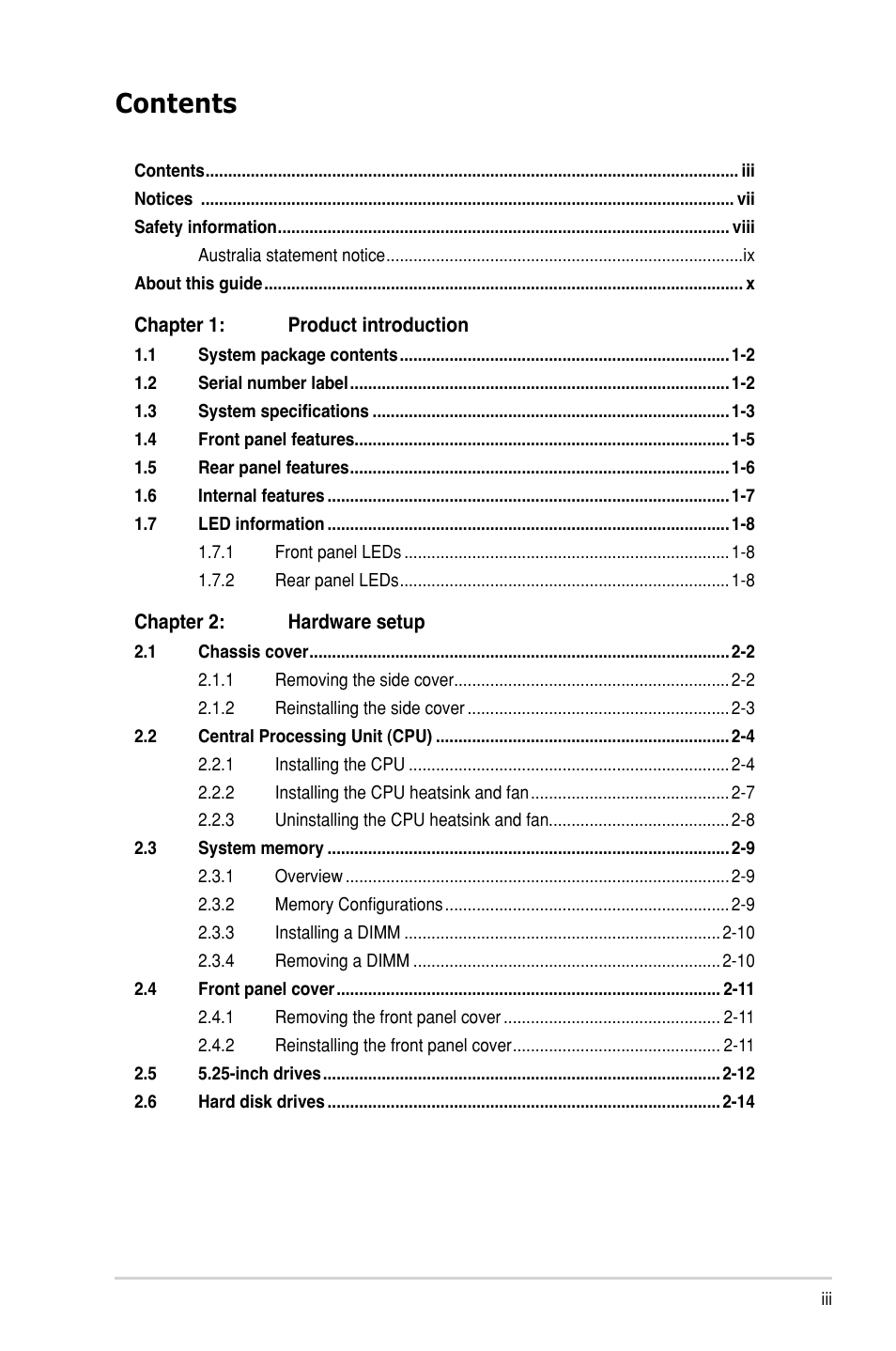 Asus TS100-E8-PI4 User Manual | Page 3 / 142