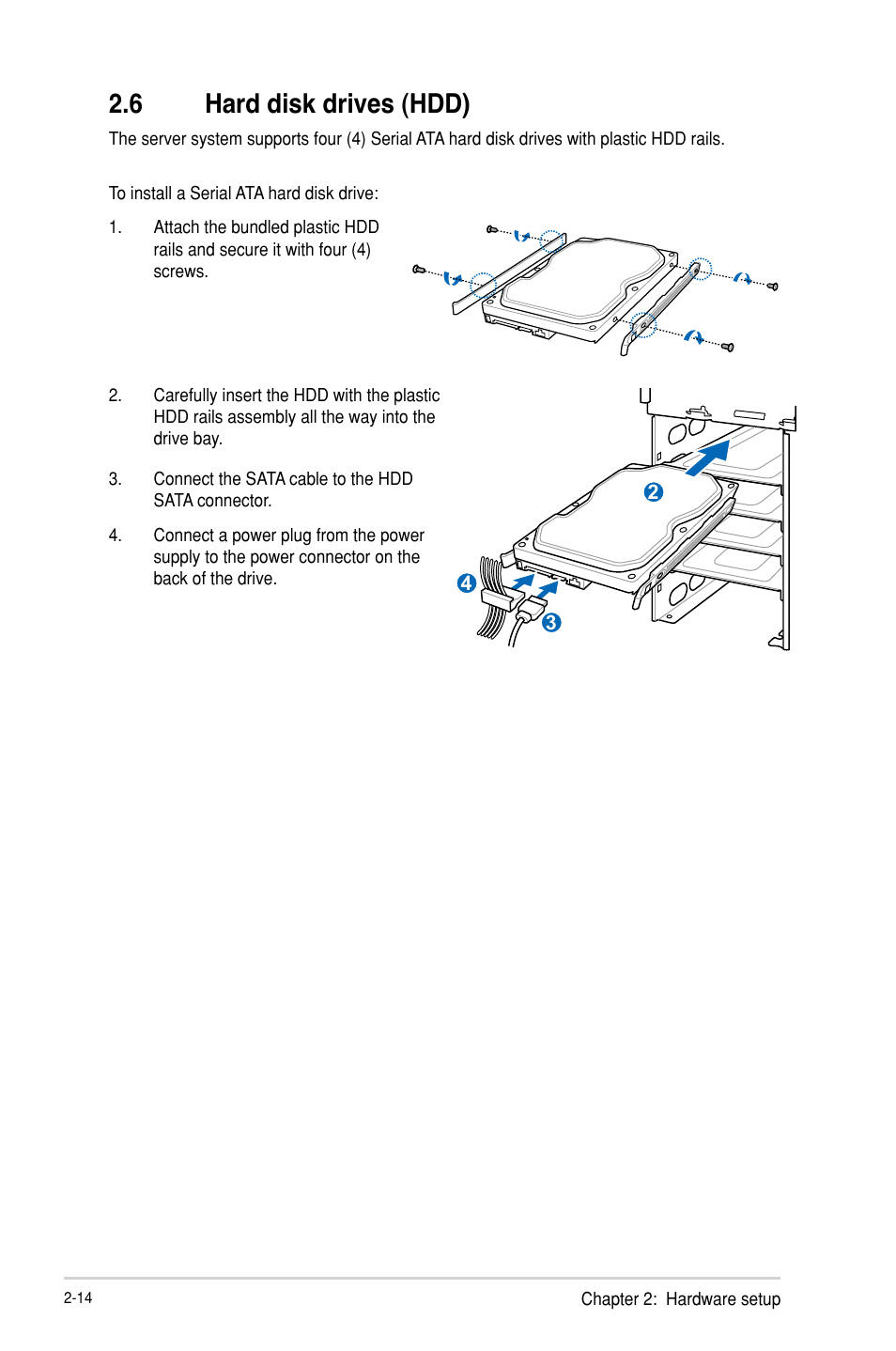 6 hard disk drives (hdd) | Asus TS100-E8-PI4 User Manual | Page 34 / 142