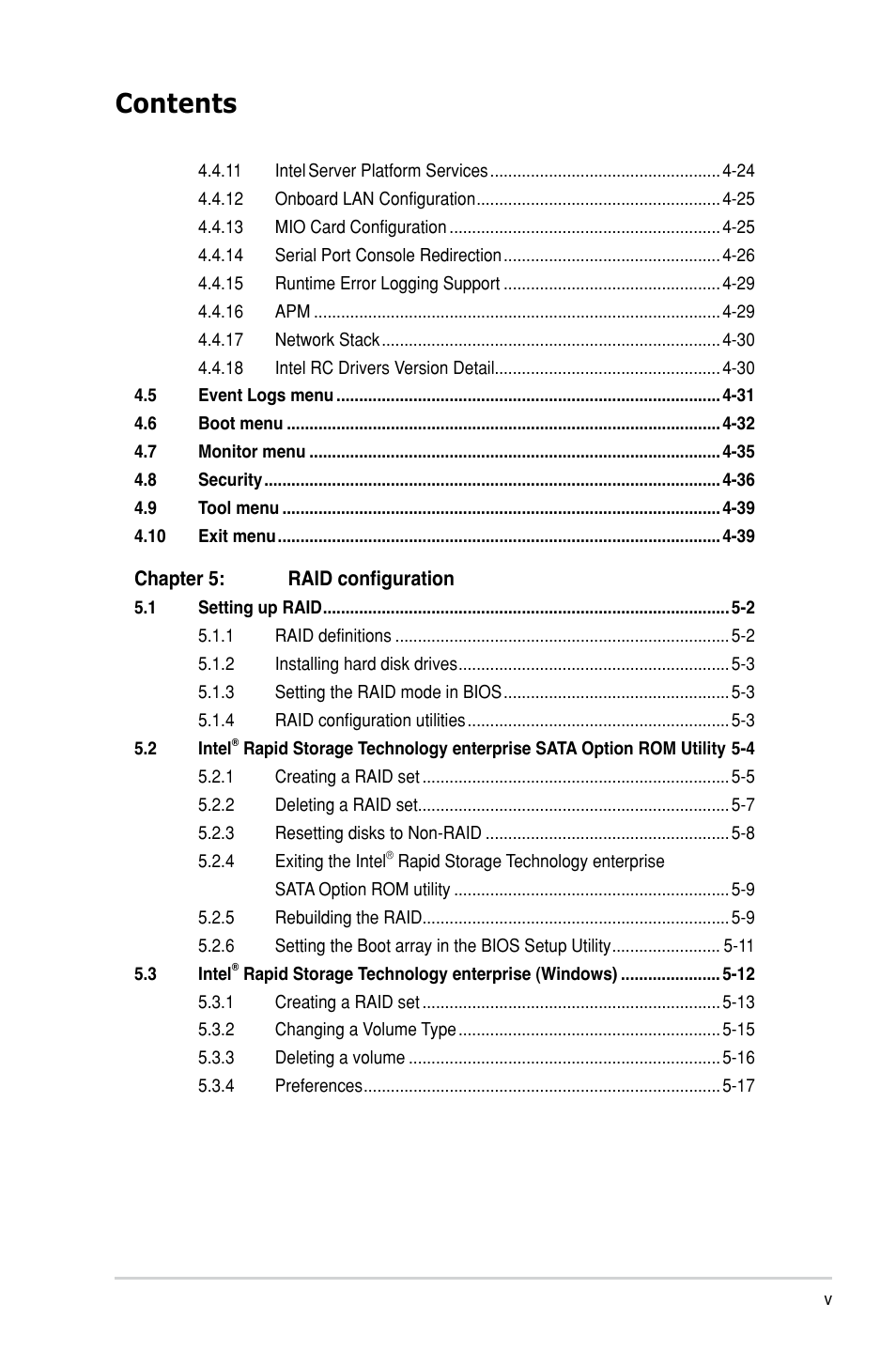 Asus TS100-E8-PI4 User Manual | Page 5 / 142