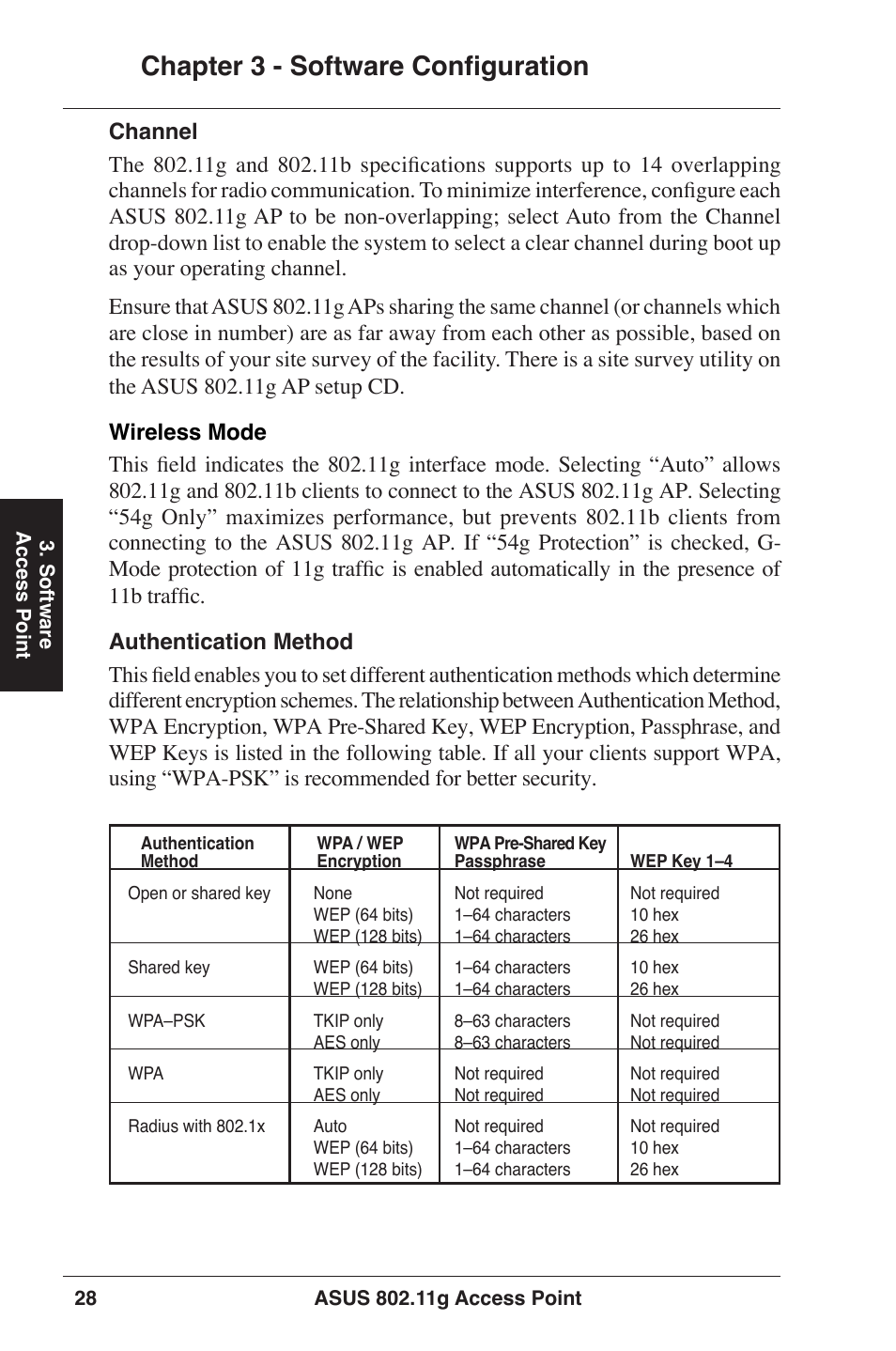 Chapter 3 - software configuration | Asus WL-320gE User Manual | Page 28 / 77