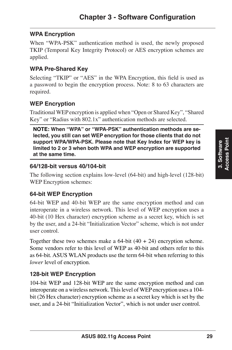 Chapter 3 - software configuration | Asus WL-320gE User Manual | Page 29 / 77