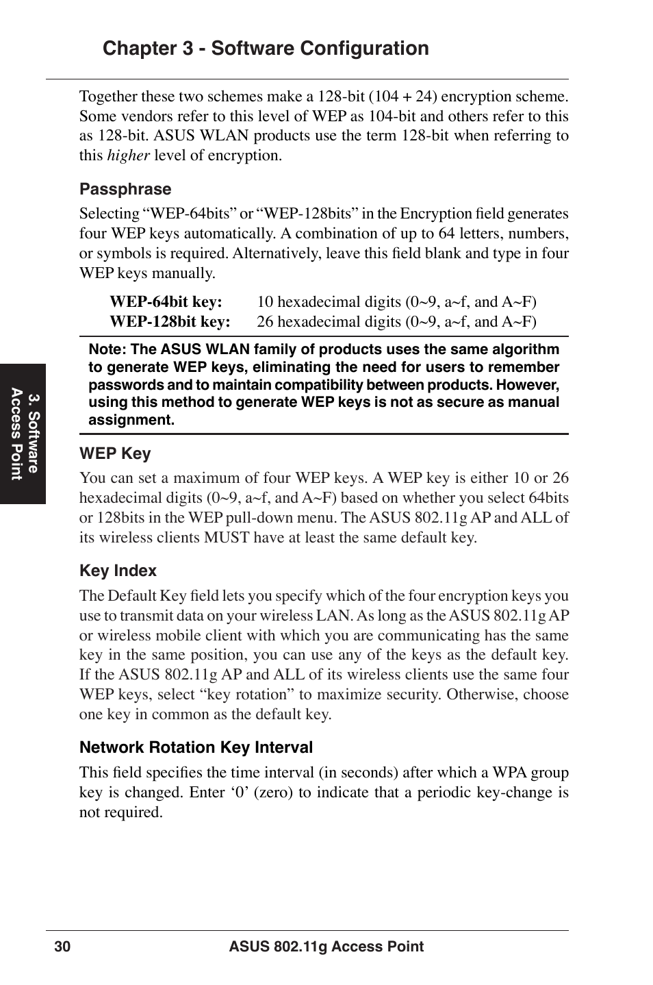 Chapter 3 - software configuration | Asus WL-320gE User Manual | Page 30 / 77