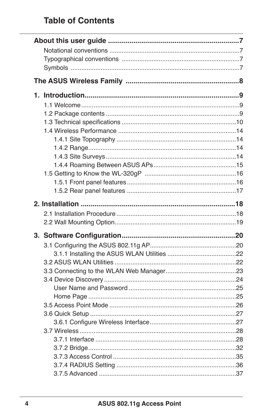 Asus WL-320gE User Manual | Page 4 / 77