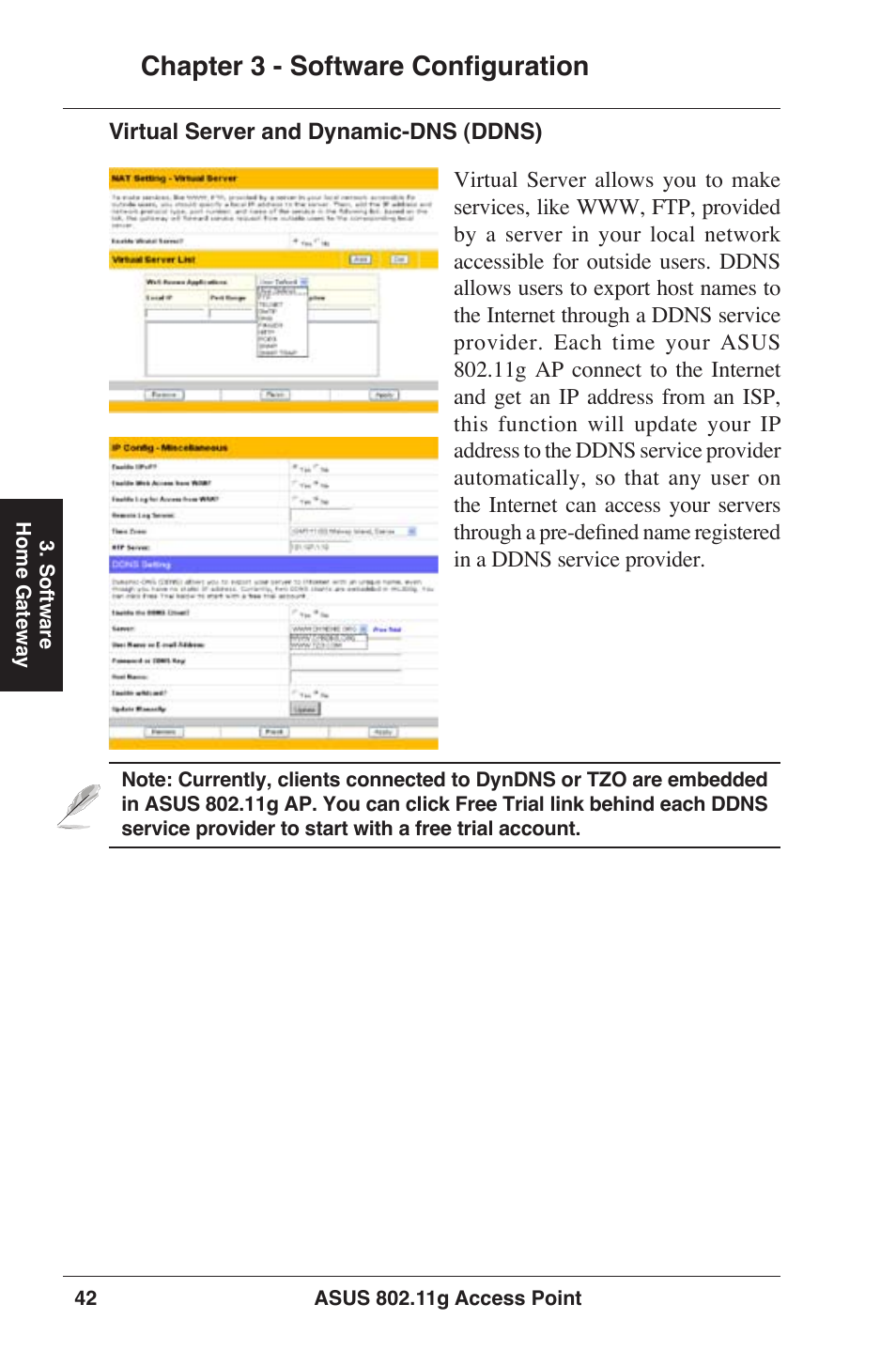 Chapter 3 - software configuration | Asus WL-320gE User Manual | Page 42 / 77