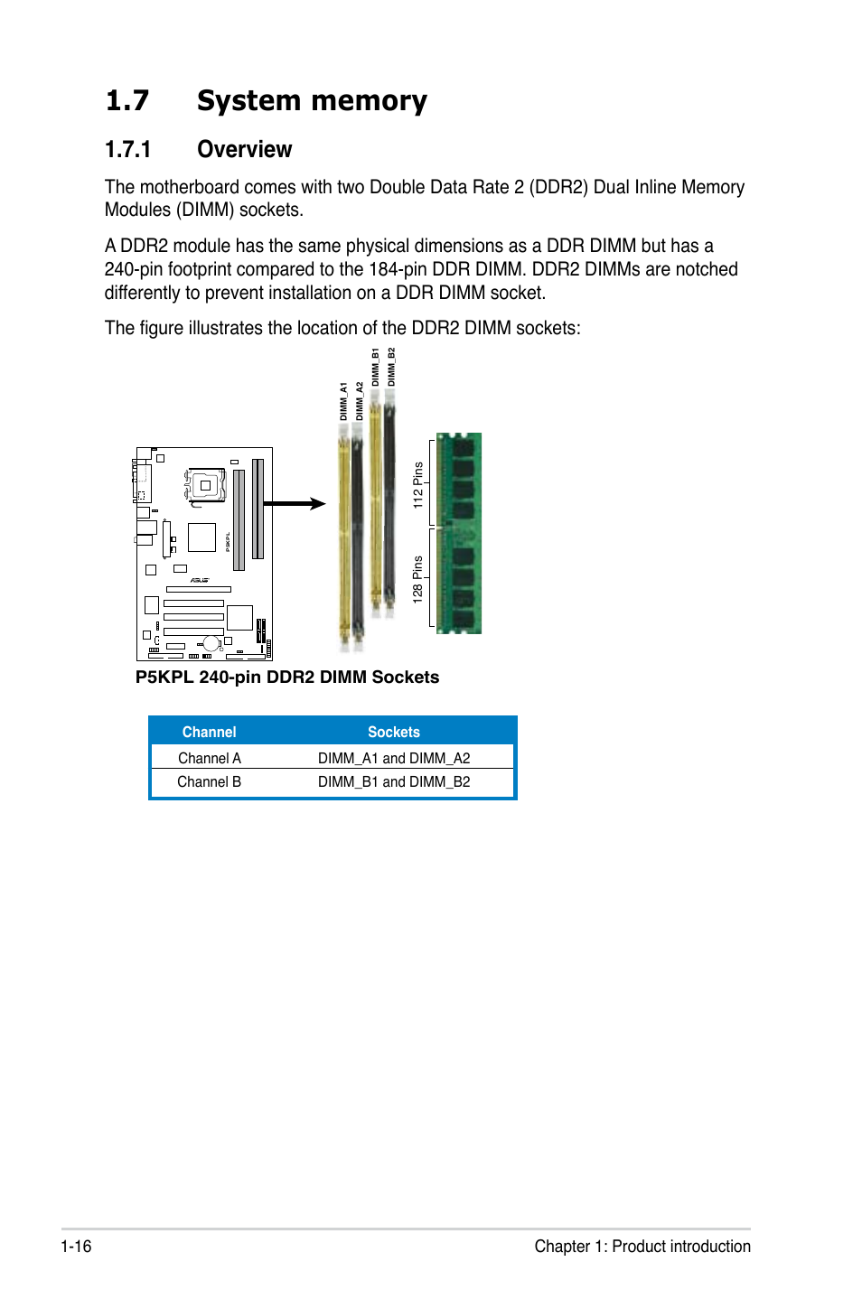 1 overview | Asus P5KPL User Manual | Page 28 / 96