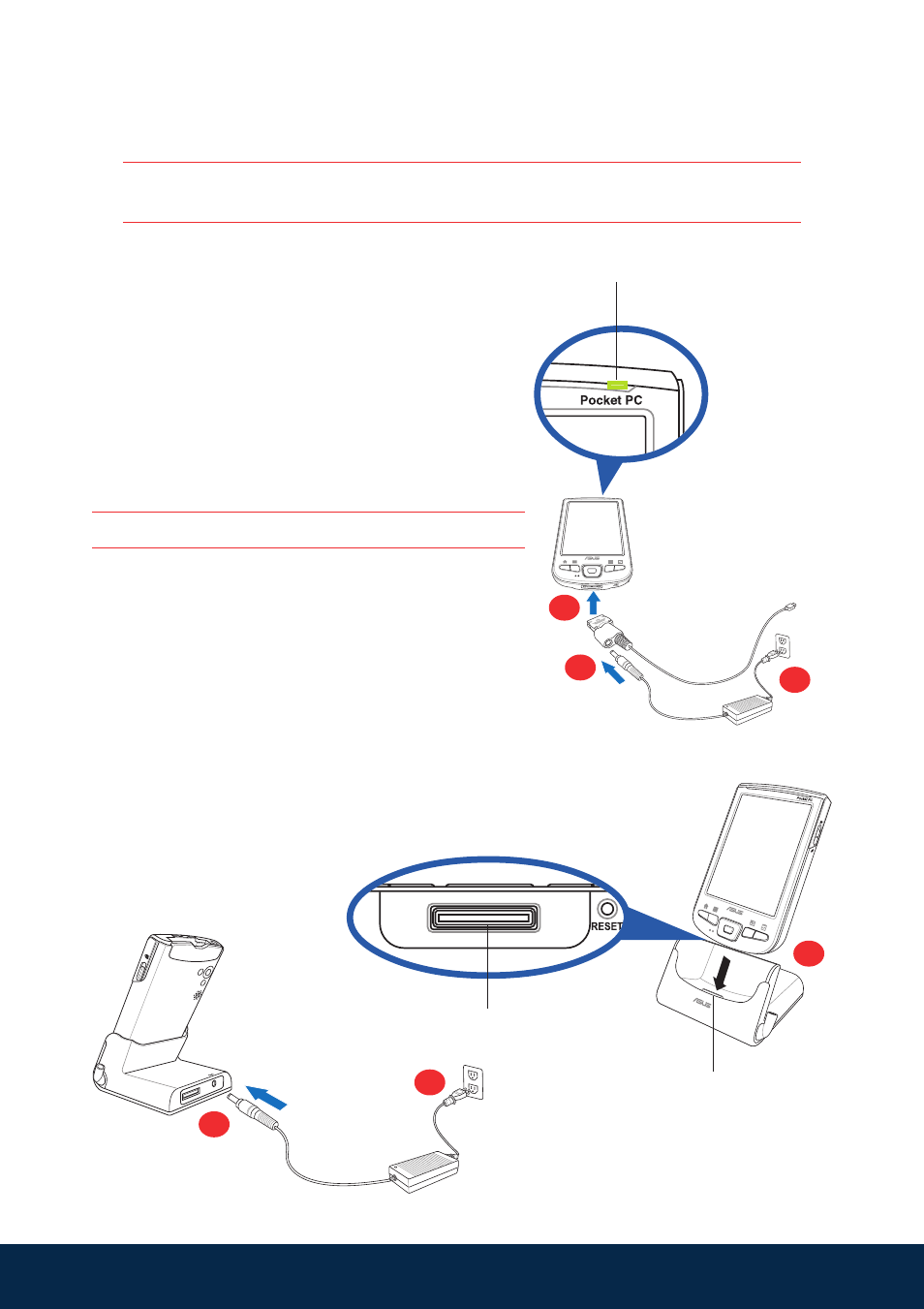 Setting up mypal, When using the cradle, Without the cradle | Asus MyPal A730W User Manual | Page 3 / 6