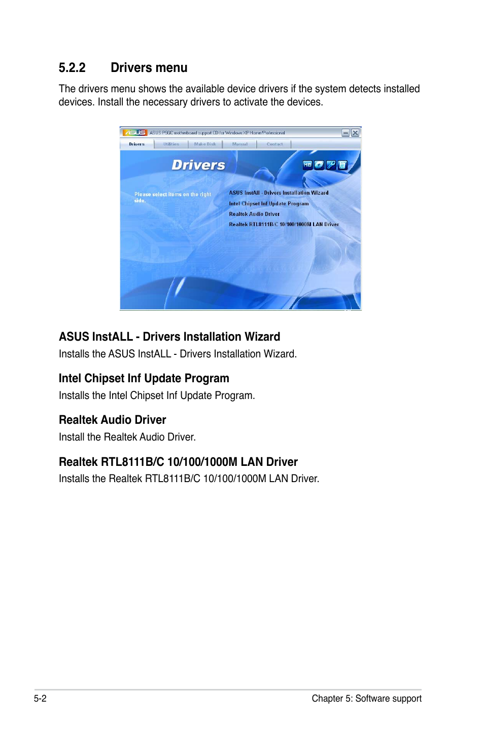 Drivers.menu | Asus P5GC User Manual | Page 100 / 110