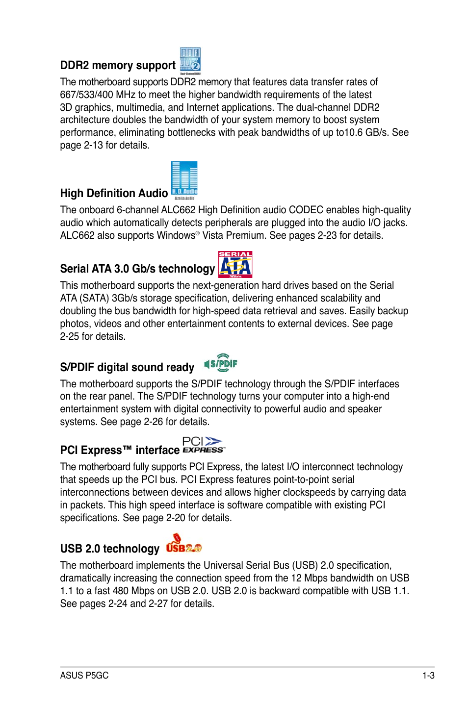 Asus P5GC User Manual | Page 17 / 110