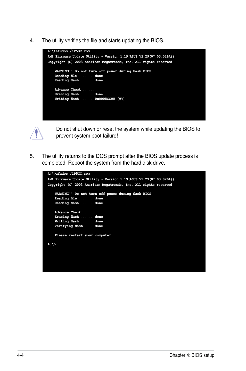 4 chapter 4: bios setup | Asus P5GC User Manual | Page 62 / 110