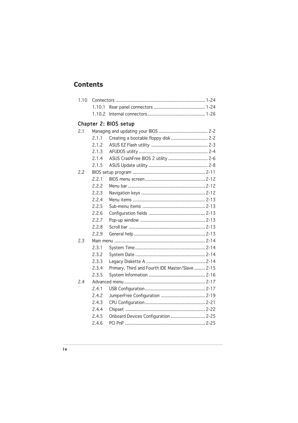 Asus P5RD1-VM User Manual | Page 4 / 92