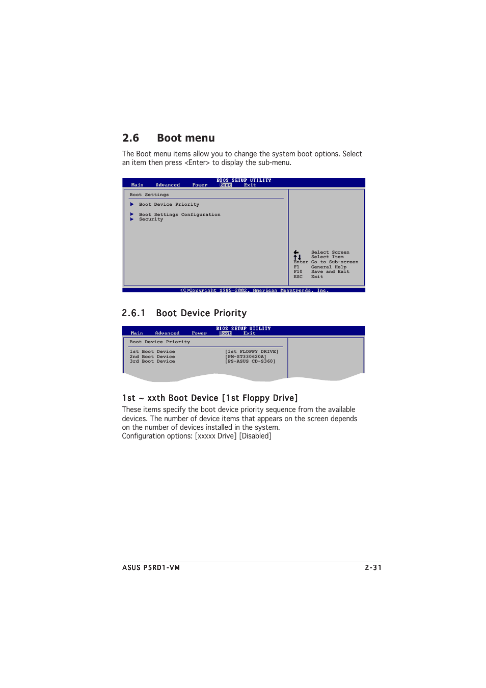 6 boot menu | Asus P5RD1-VM User Manual | Page 77 / 92