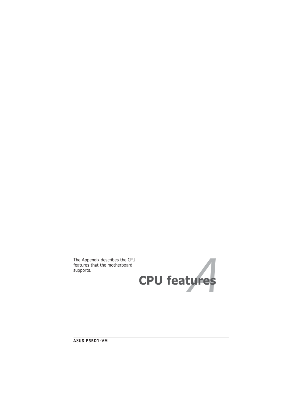 Cpu features | Asus P5RD1-VM User Manual | Page 89 / 92