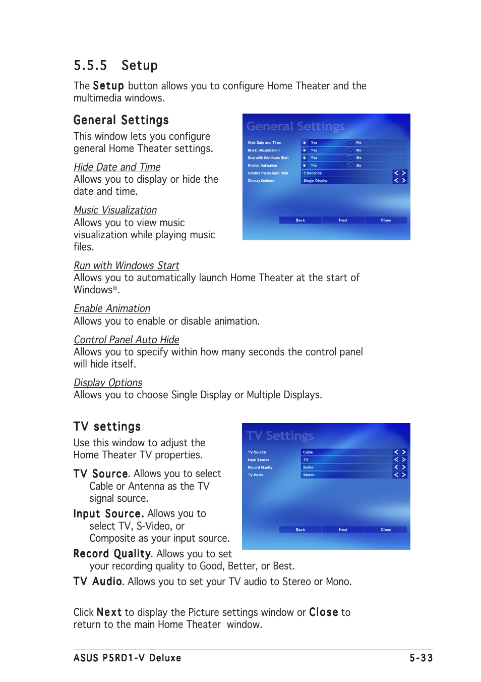 5 setup setup setup setup setup | Asus P5RD1-V Deluxe User Manual | Page 143 / 162