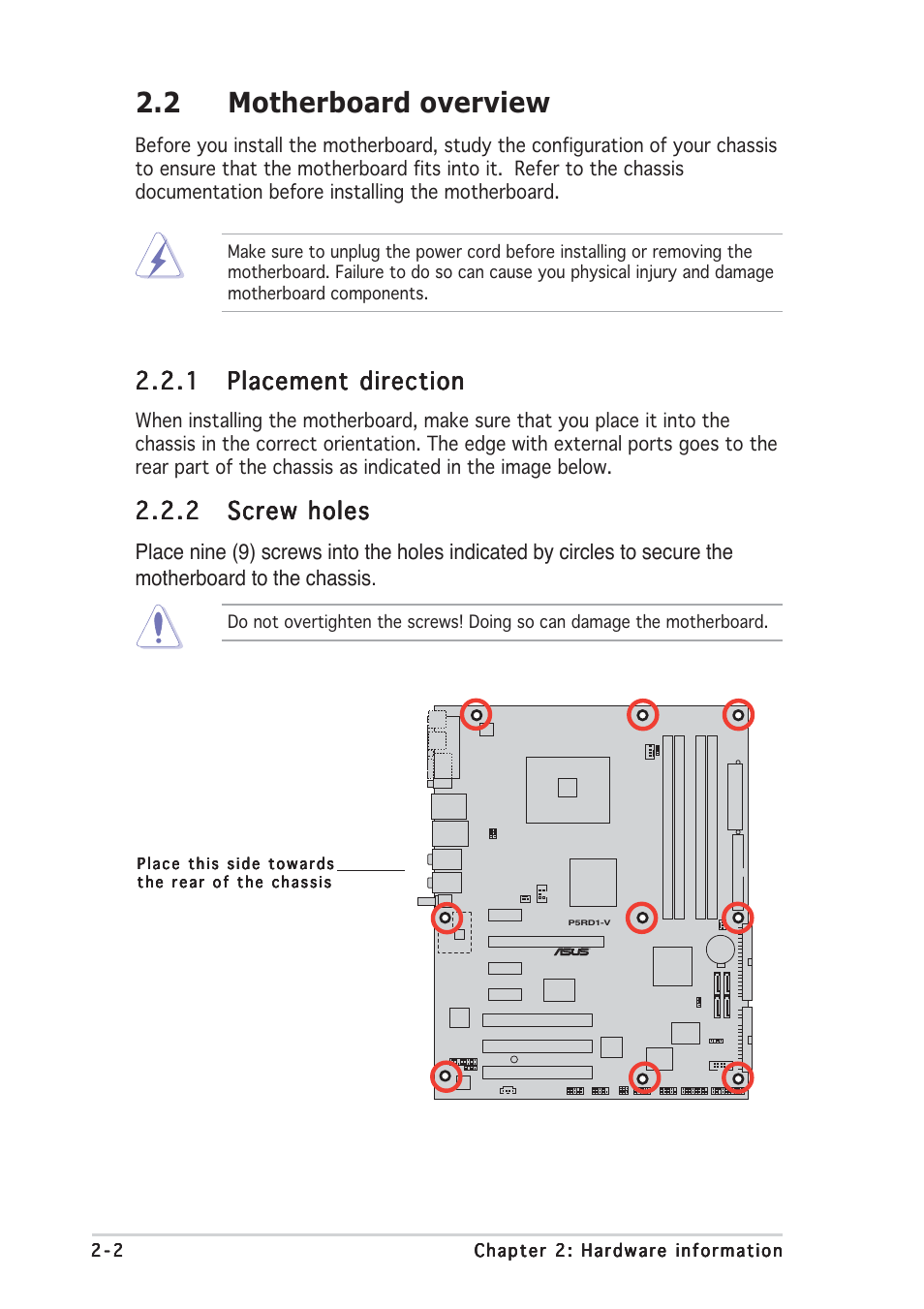 2 motherboard overview | Asus P5RD1-V Deluxe User Manual | Page 26 / 162