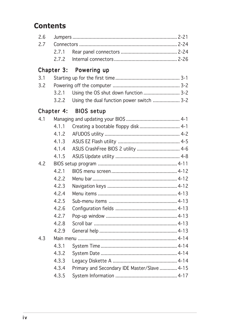 Asus P5RD1-V Deluxe User Manual | Page 4 / 162