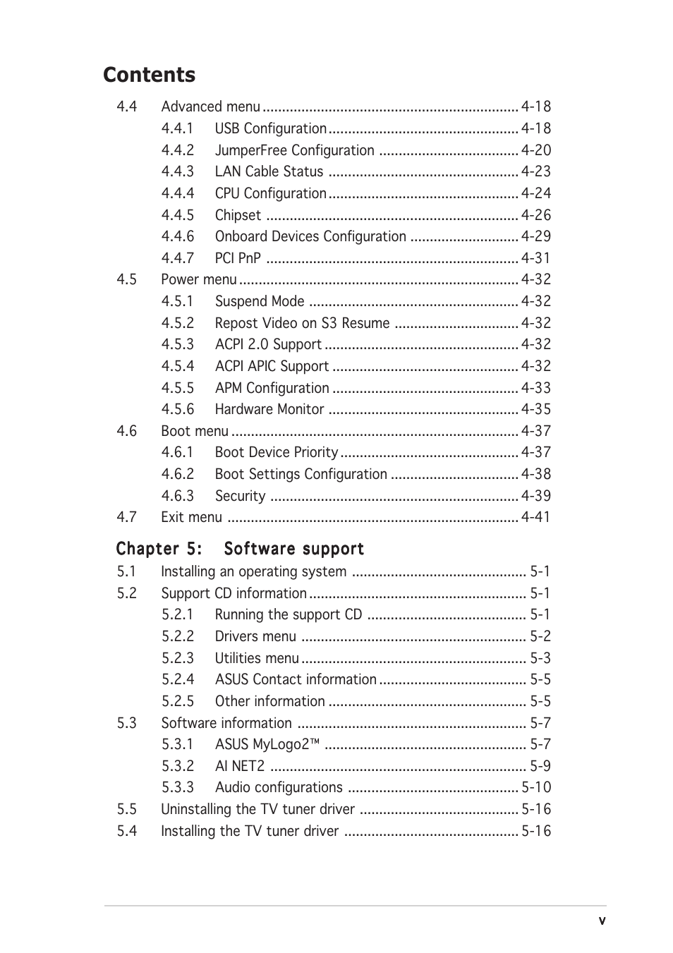 Asus P5RD1-V Deluxe User Manual | Page 5 / 162