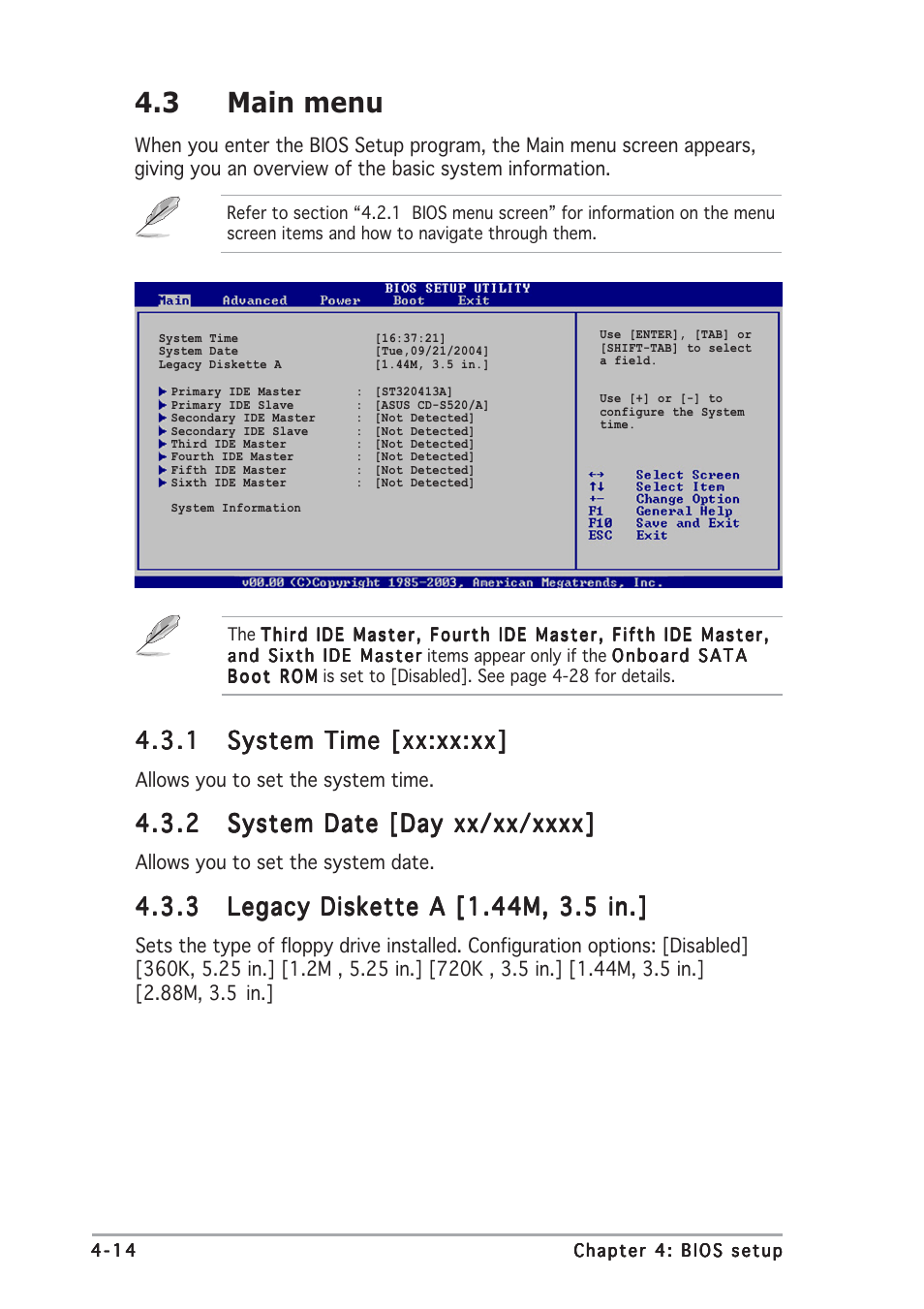 3 main menu | Asus P5RD1-V Deluxe User Manual | Page 80 / 162