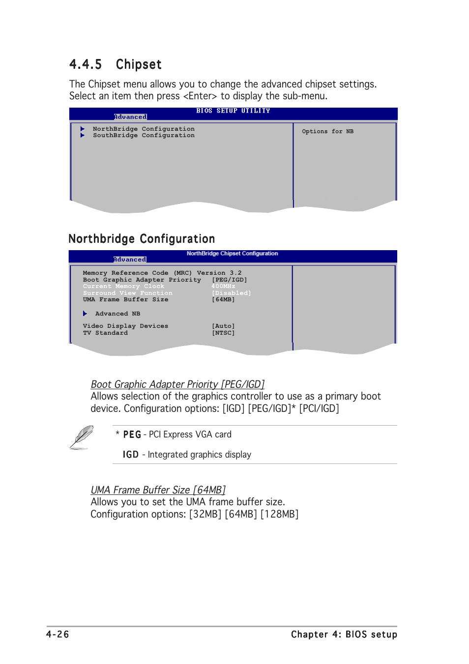 5 chipset chipset chipset chipset chipset, Northbridge configuration | Asus P5RD1-V Deluxe User Manual | Page 92 / 162