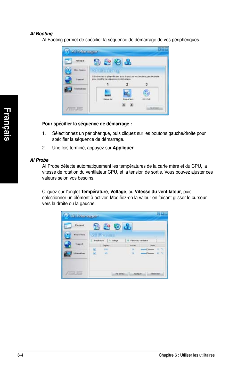 Fra nç ais fr an ça is fra nç ais fr an ça is | Asus CG8490 User Manual | Page 124 / 356