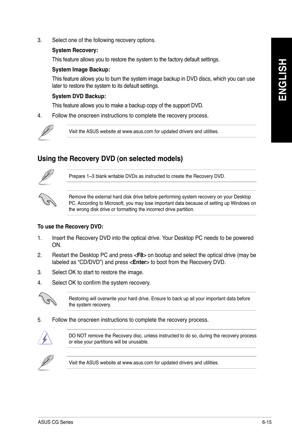 En gl is h en gl is h | Asus CG8490 User Manual | Page 63 / 356