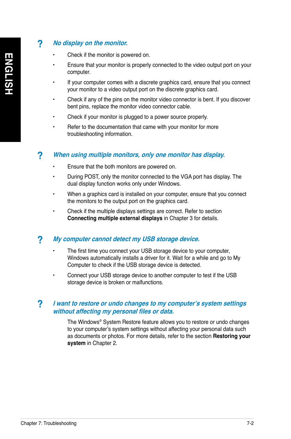 En gl is h en gl is h en gl is h en gl is h | Asus CG8490 User Manual | Page 66 / 356