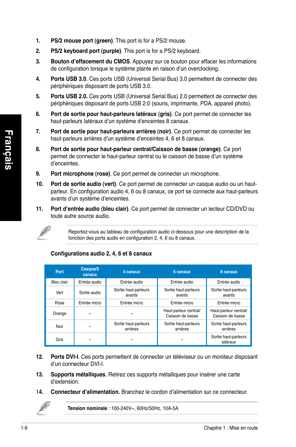 Fra nç ais fr an ça is fra nç ais fr an ça is | Asus CG8490 User Manual | Page 88 / 356