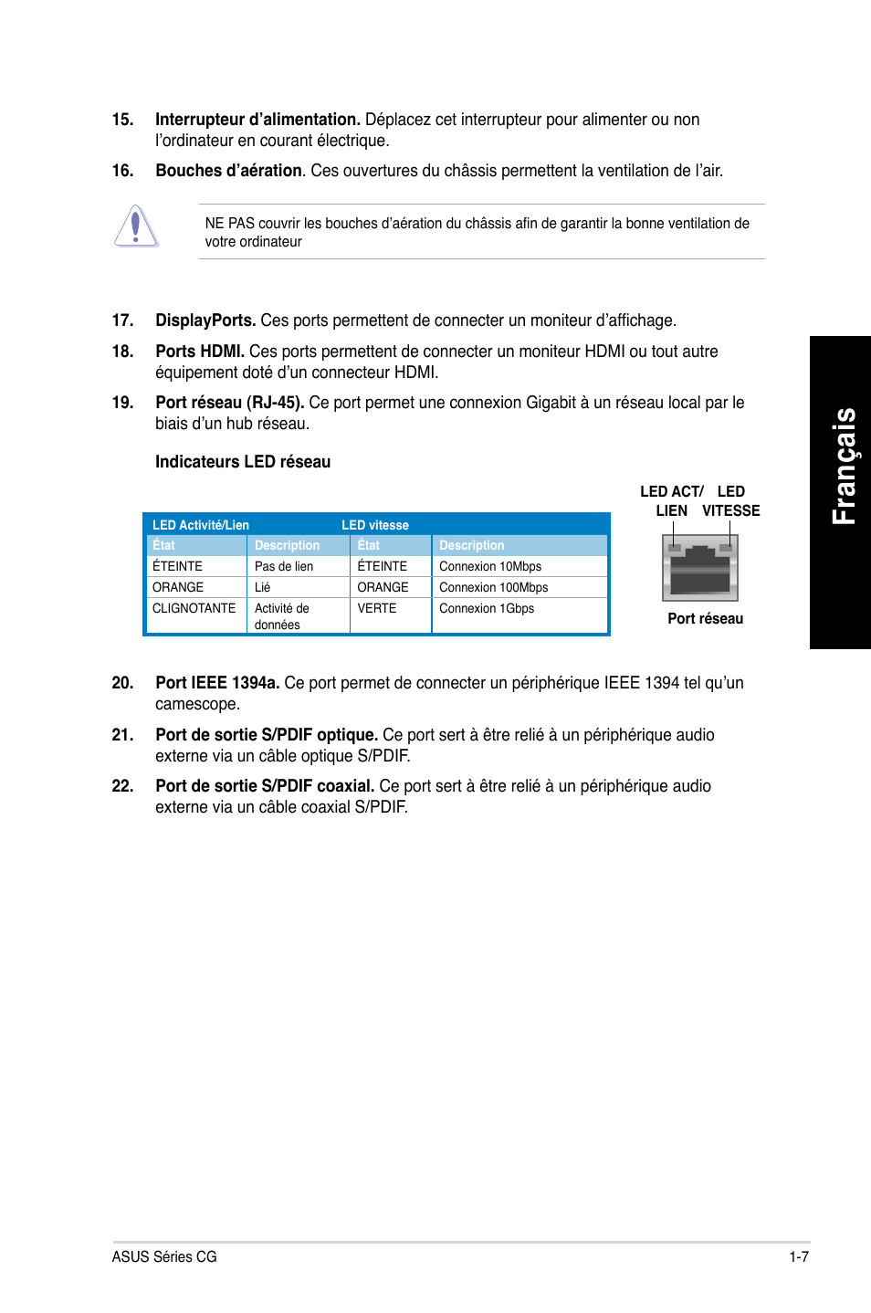 Fra nç ais fr an ça is | Asus CG8490 User Manual | Page 89 / 356