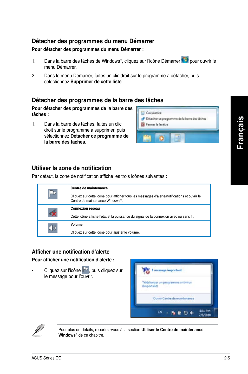 Fra nç ais fr an ça is | Asus CG8490 User Manual | Page 97 / 356