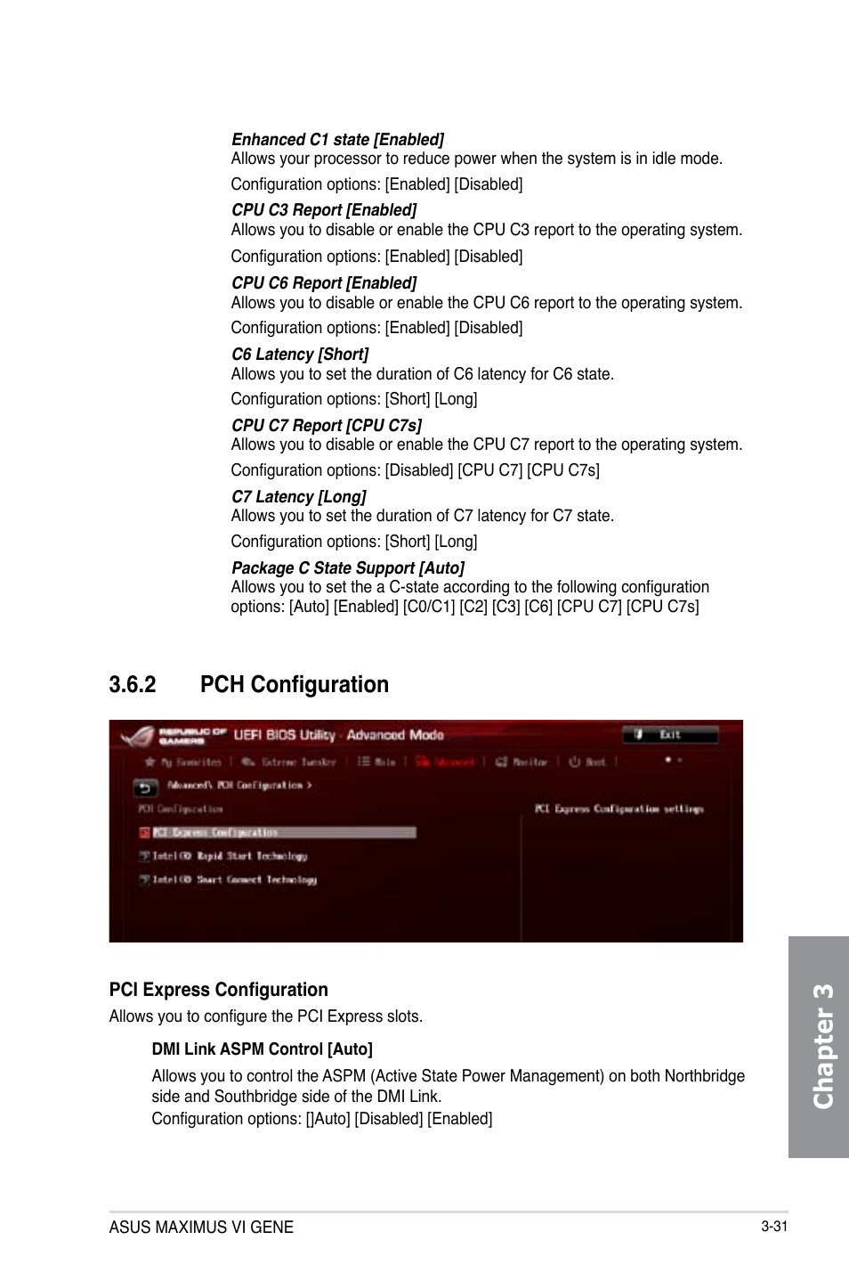 2 pch configuration, Pch configuration -31, Chapter 3 | Asus MAXIMUS VI GENE User Manual | Page 117 / 192