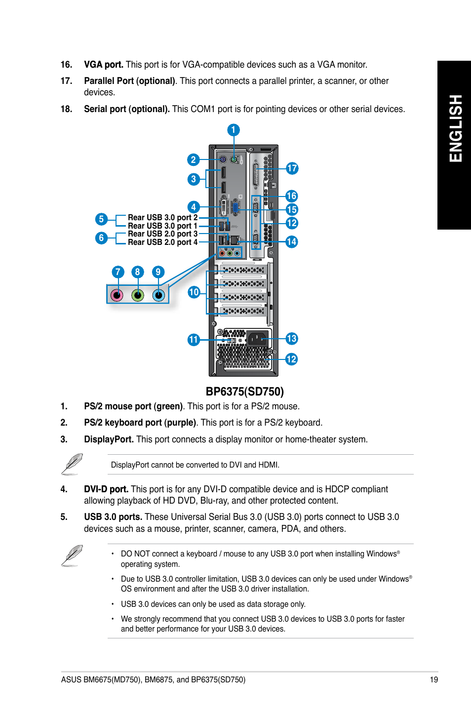 En gl is h en gl is h | Asus BP6375 User Manual | Page 19 / 106