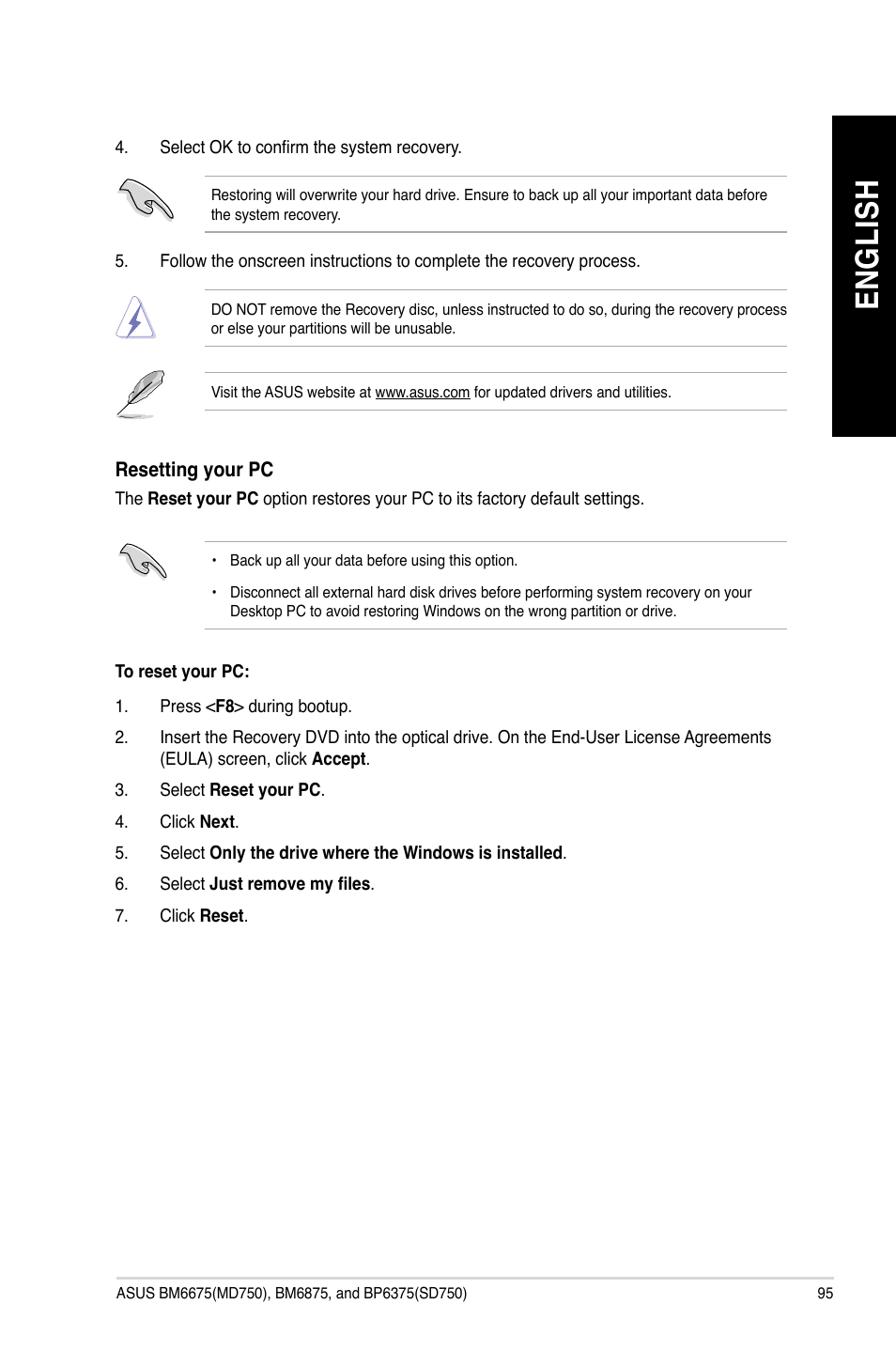 En gl is h en gl is h | Asus BP6375 User Manual | Page 95 / 106