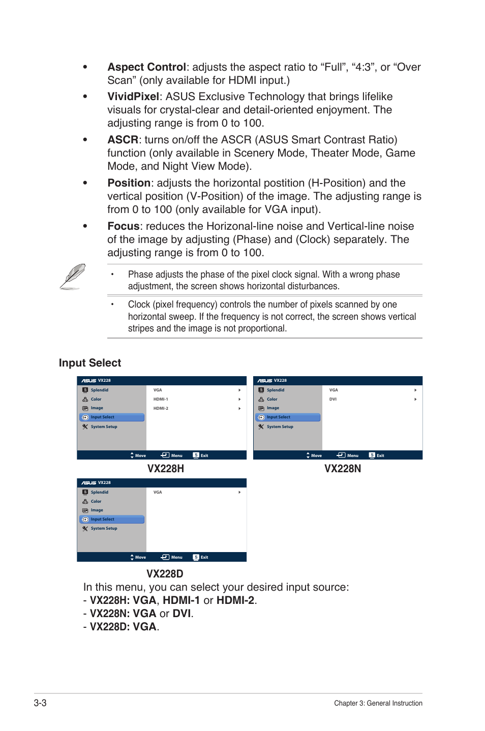 Asus VX228H User Manual | Page 21 / 28