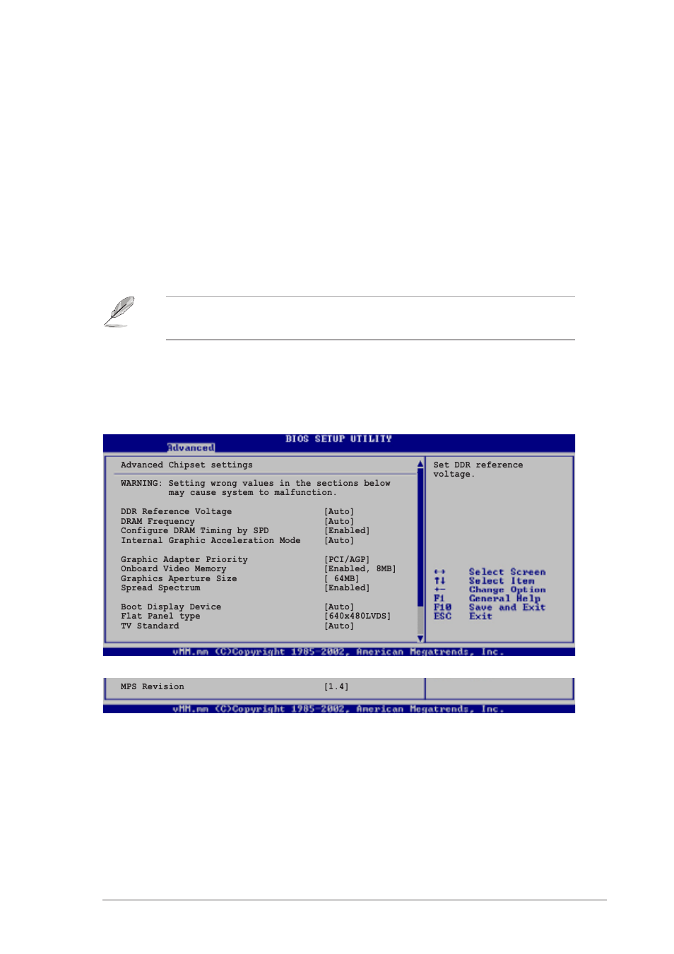 2 chipset, L3 cache [enabled, Max cpuid value limit [disabled | Hyper-threading technology [enabled, Ddr reference voltage [auto, Dram frequency [auto, 103 asus terminator 2 barebone system | Asus T2-P User Manual | Page 103 / 128