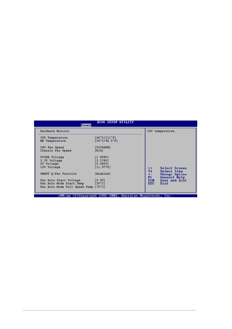 6 hardware monitor, Cpu temperature [xxx, C/xxx | F] mb temperature [xxxc/xxxf, Power on by pci devices [disabled, Power on by rtc alarm [disabled, 114 chapter 5: bios setup | Asus T2-P User Manual | Page 114 / 128