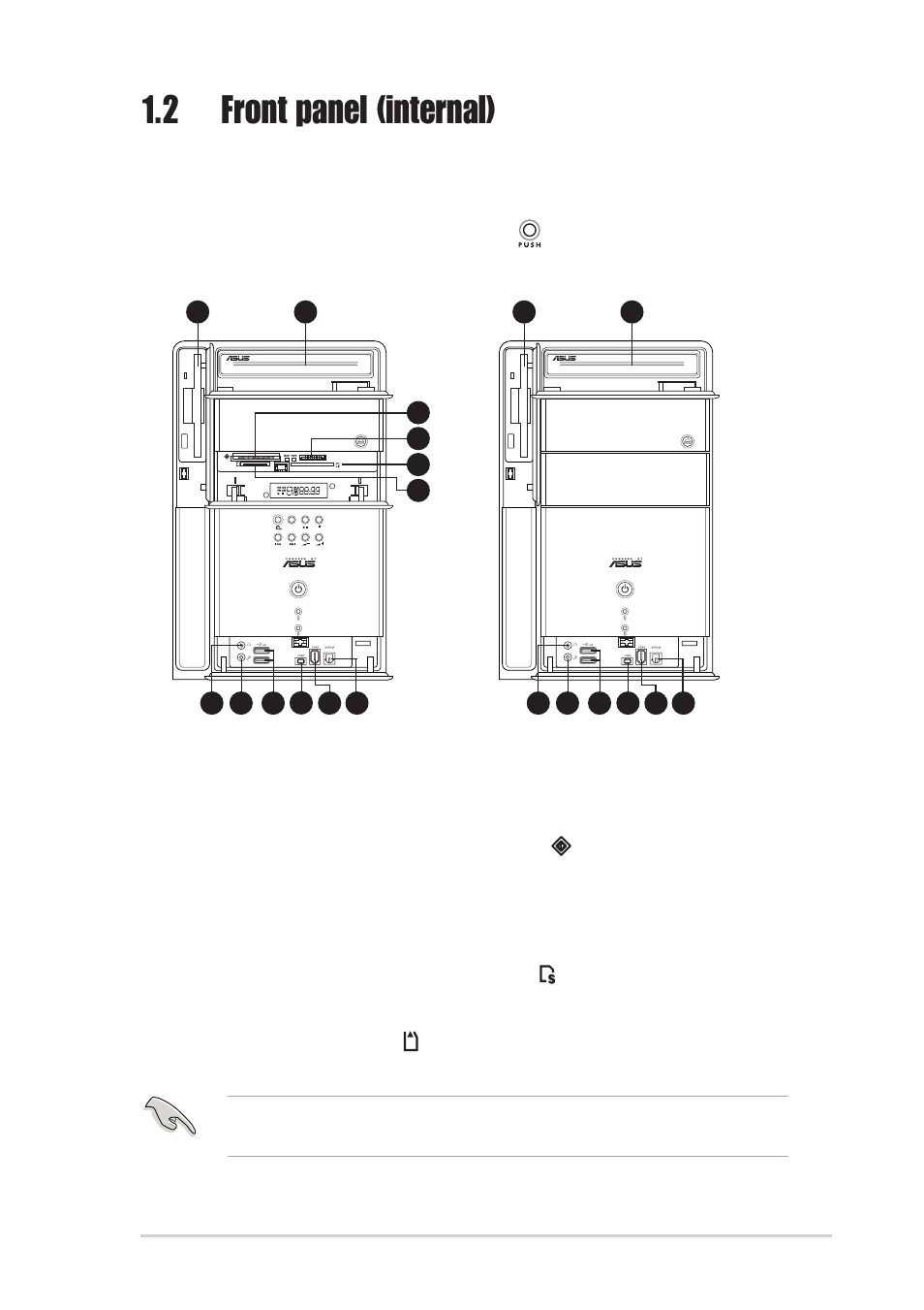 2 front panel (internal) | Asus T2-P User Manual | Page 17 / 128