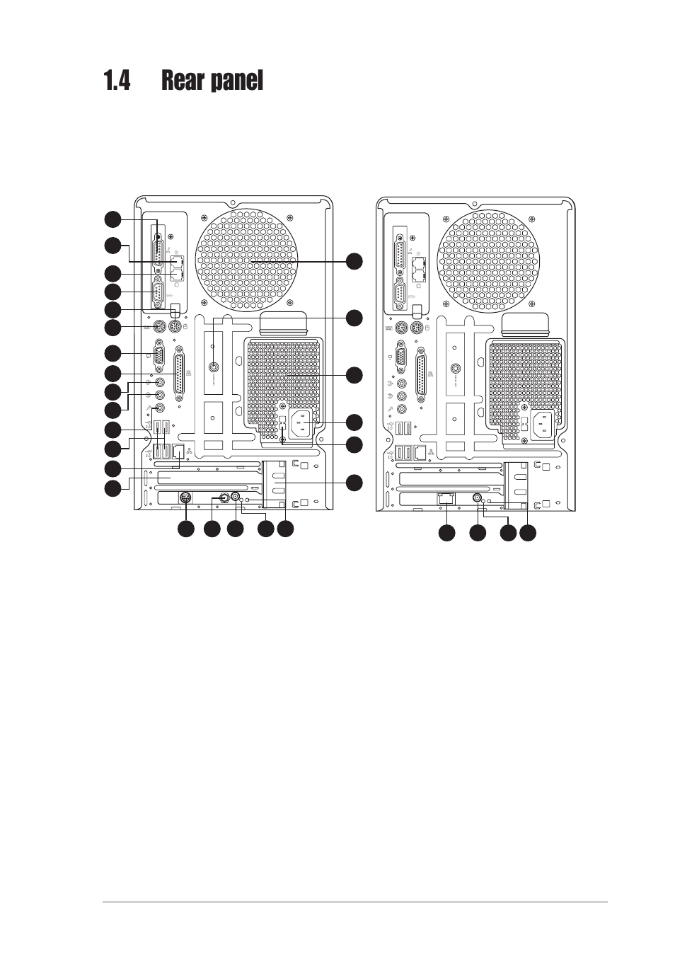 4 rear panel, 19 asus terminator 2 barebone system | Asus T2-P User Manual | Page 19 / 128