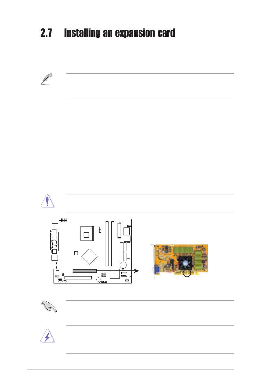 7 installing an expansion card, 1 expansion slots, Pci slot | Agp slot | Asus T2-P User Manual | Page 32 / 128