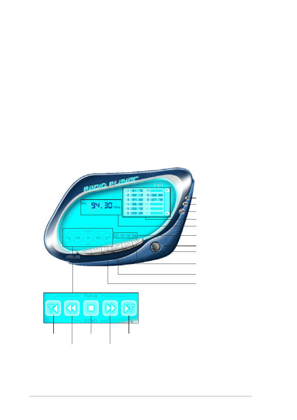 3 asus radio player, Launching the asus radio player | Asus T2-P User Manual | Page 56 / 128