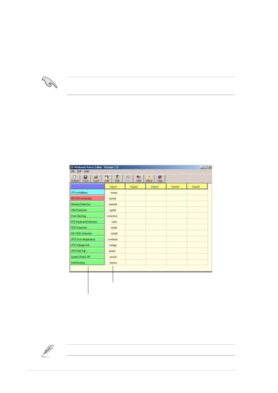 5 winbond voice editor | Asus P4B533-V User Manual | Page 128 / 140