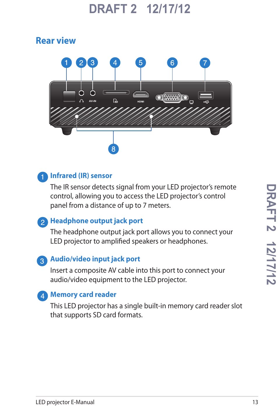 Rear view | Asus B1MR User Manual | Page 13 / 58