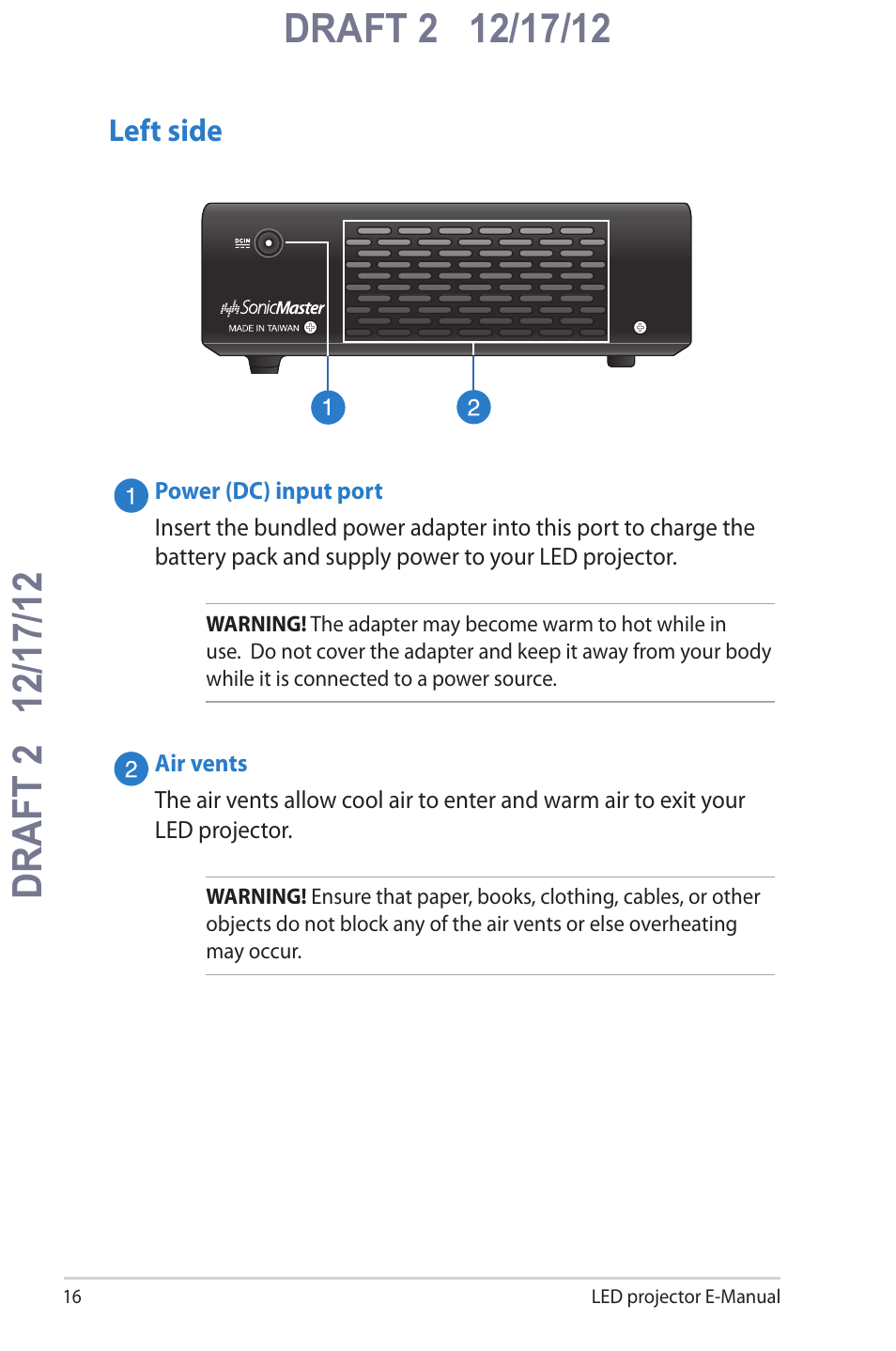 Left side | Asus B1MR User Manual | Page 16 / 58