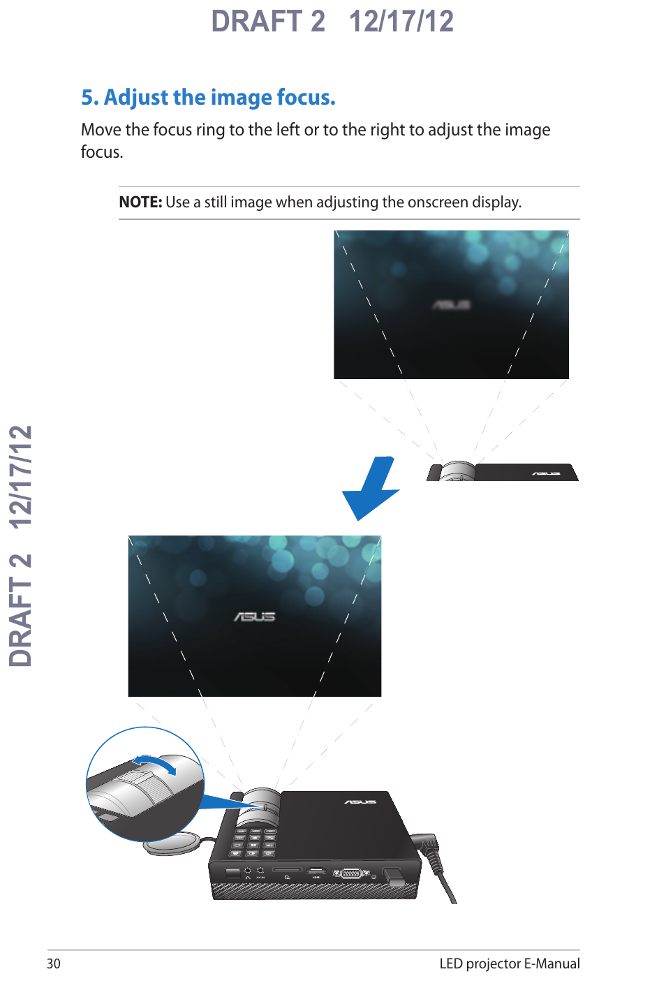 Adjust the image focus | Asus B1MR User Manual | Page 30 / 58