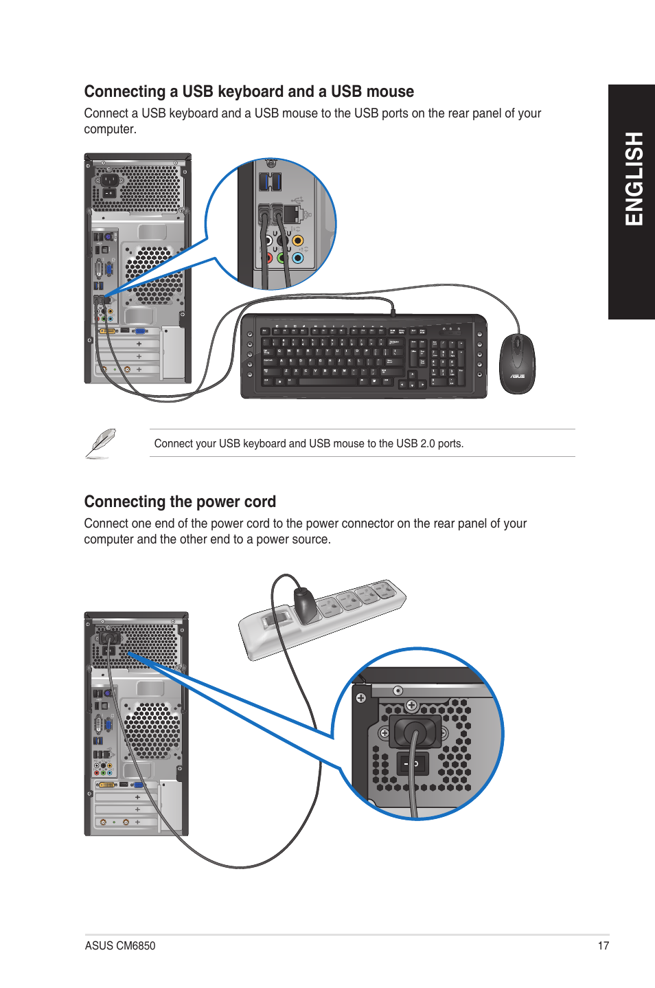 En g lis h en g li sh | Asus CM6850 User Manual | Page 17 / 198