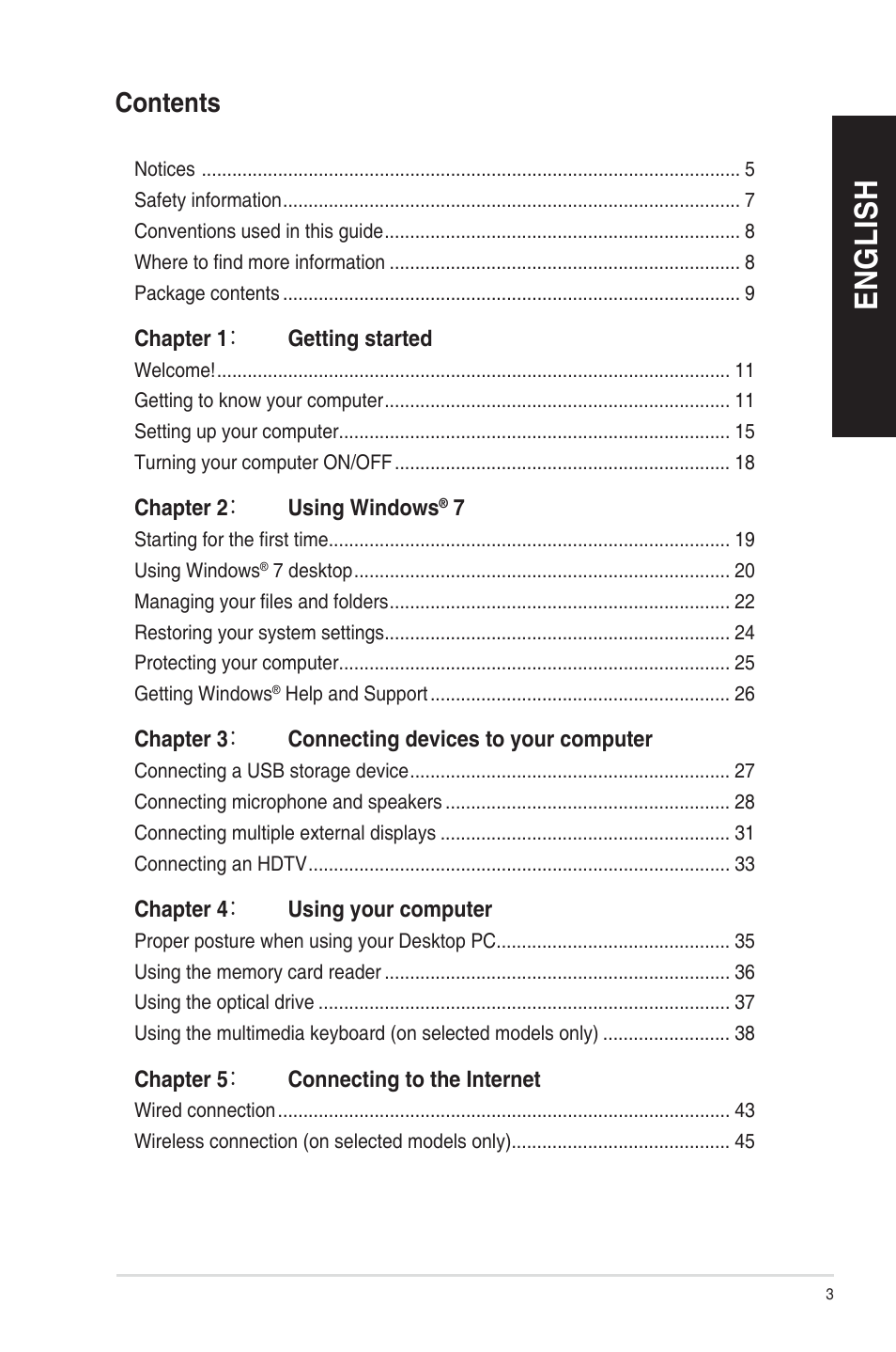 En g lis h en g li sh | Asus CM6850 User Manual | Page 3 / 198