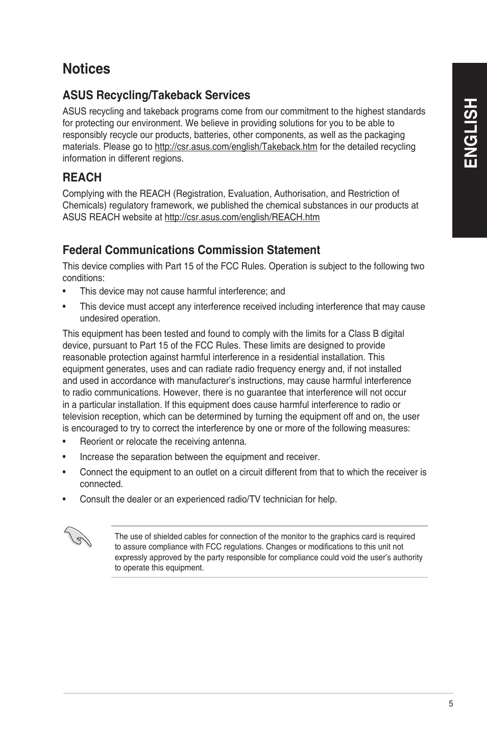 Notices, En g lis h en g li sh | Asus CM6850 User Manual | Page 5 / 198