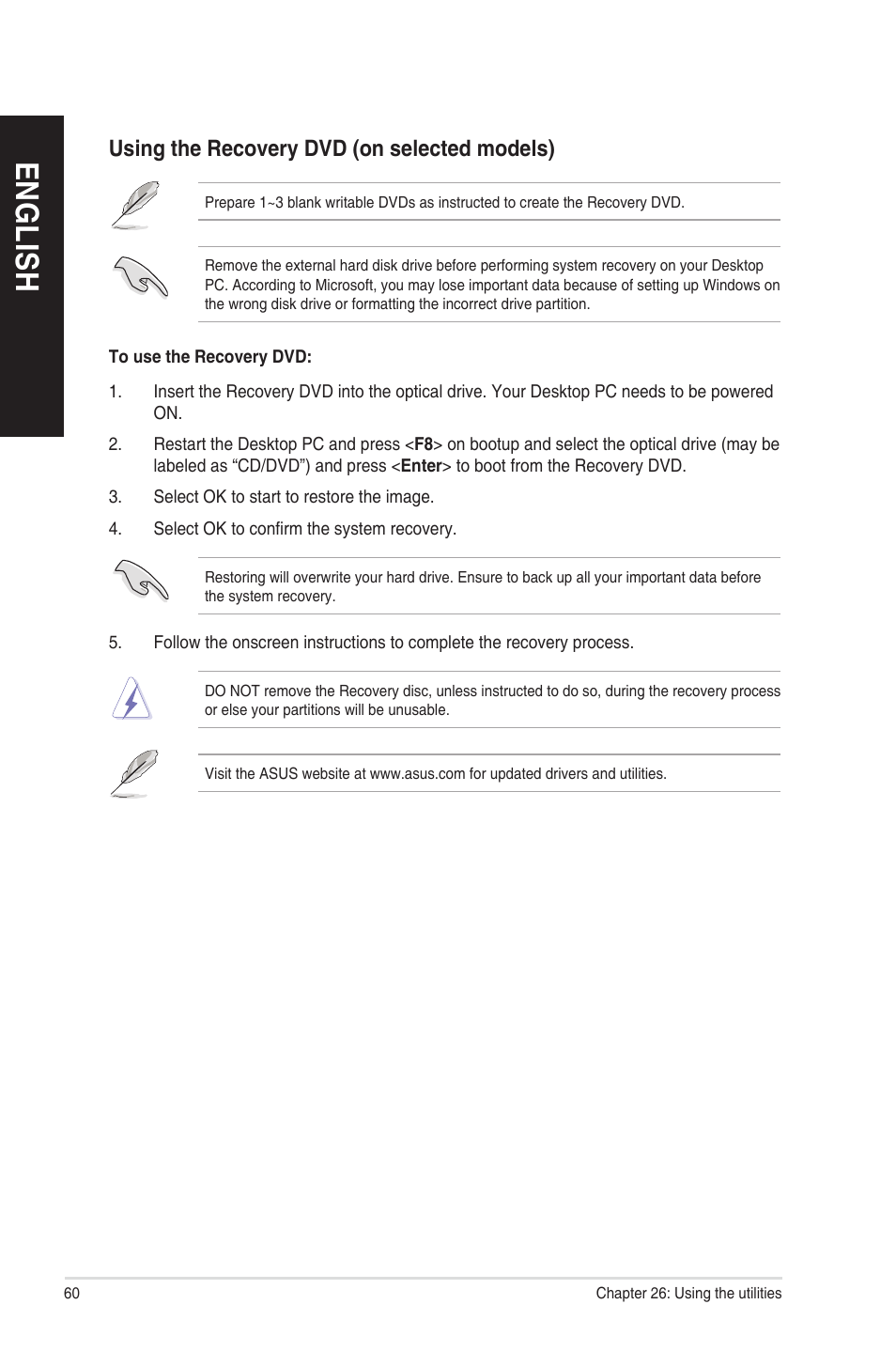 En g lis h en g li sh | Asus CM6850 User Manual | Page 60 / 198