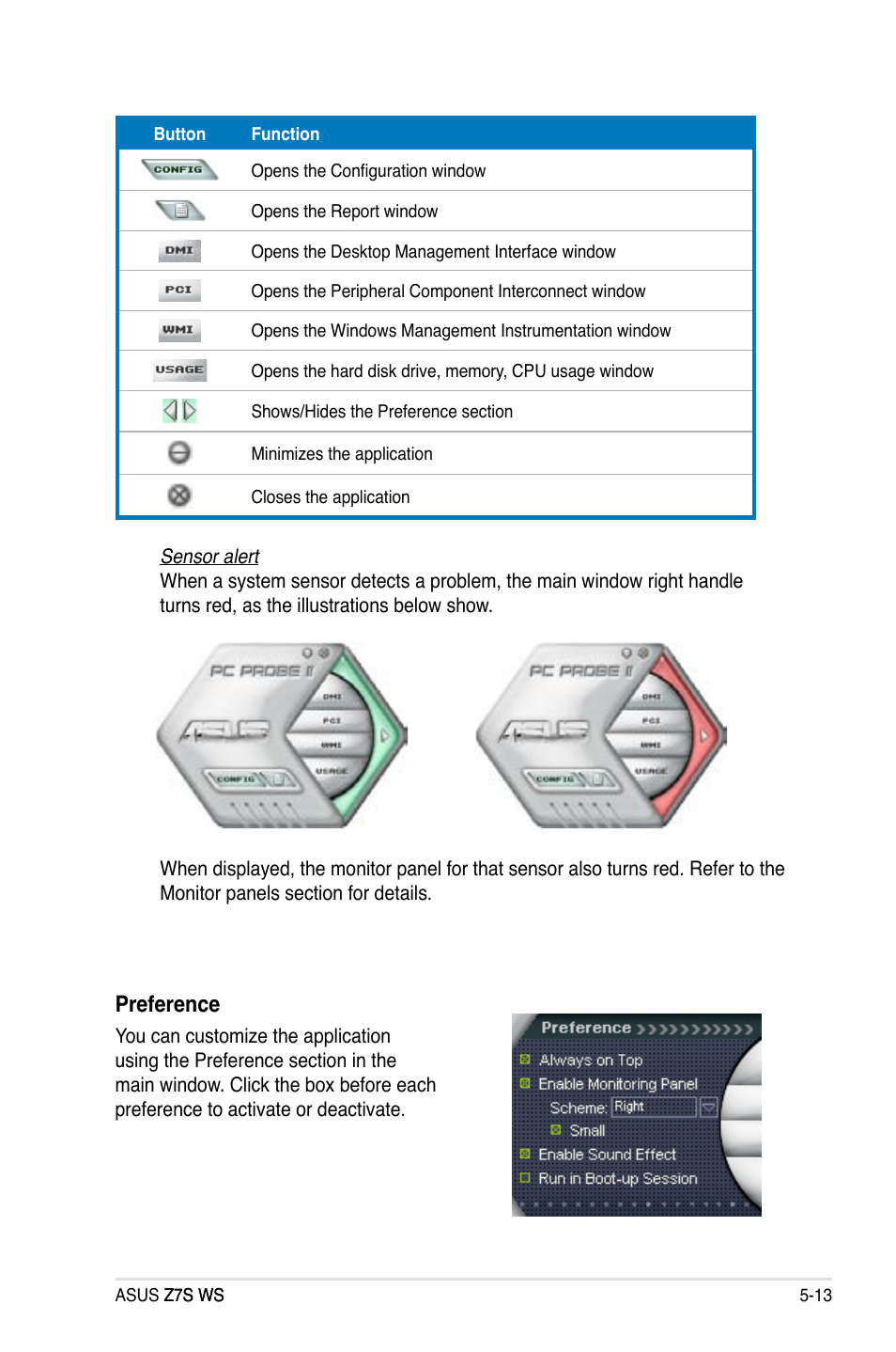 Preference | Asus Z7S WS User Manual | Page 121 / 154